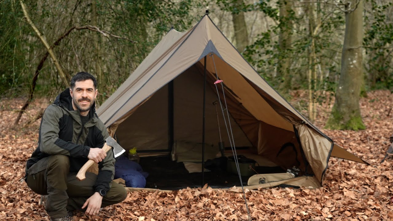 Overnight the ‘Cabin’ Tent - Spring Camping & Cooking on the Fire