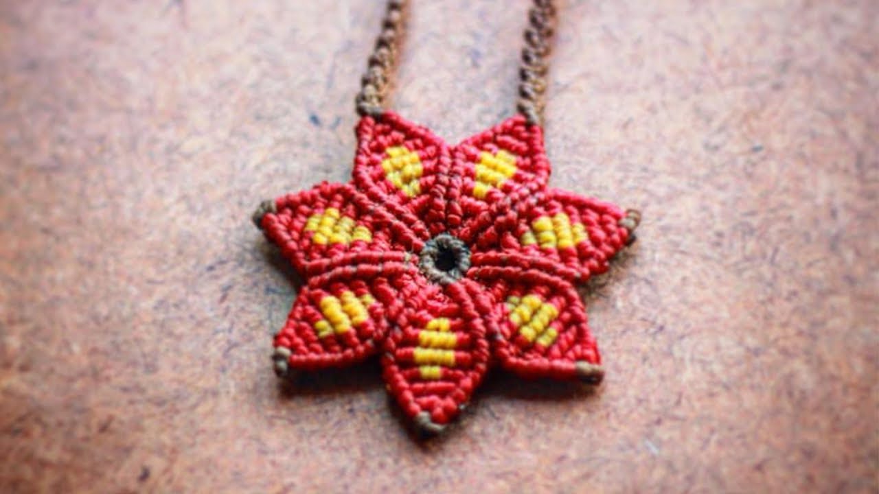 Collar de flor en macrame paso a paso | macrame flower