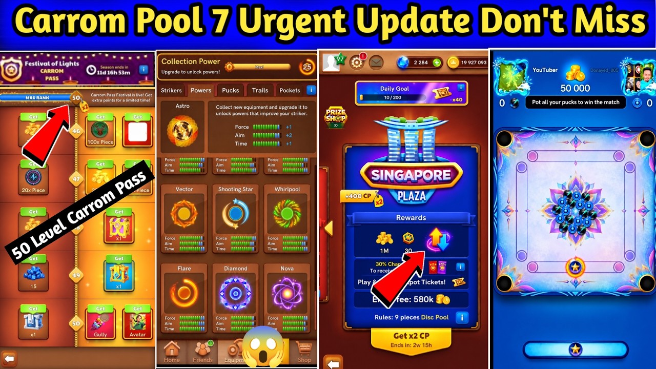 Carrom Pool 7 Urgent Update Must Watch Everyone 🤯 Carrom Pool New Update Big Update Full Details 🔥