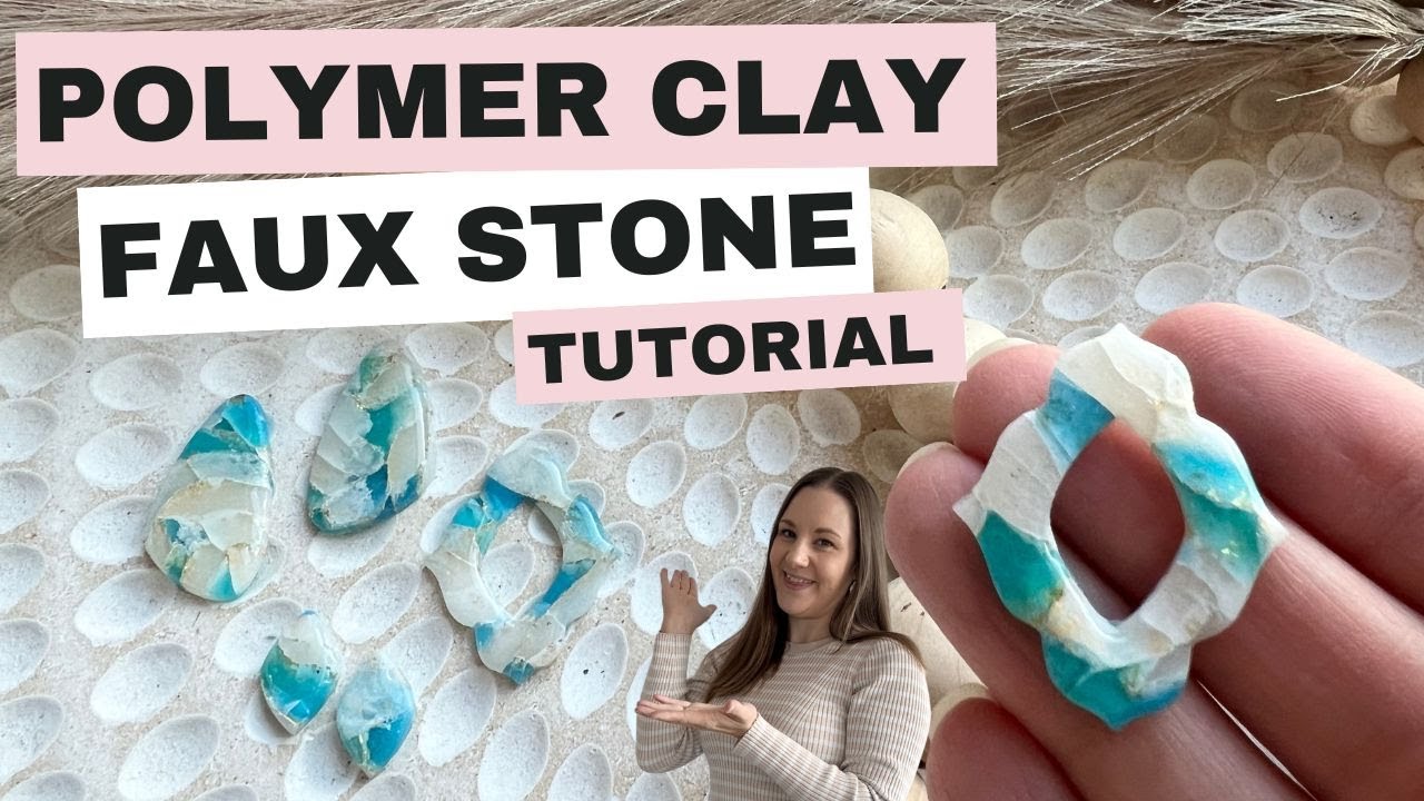 Polymer Clay Faux Stone Earrings Tutorial