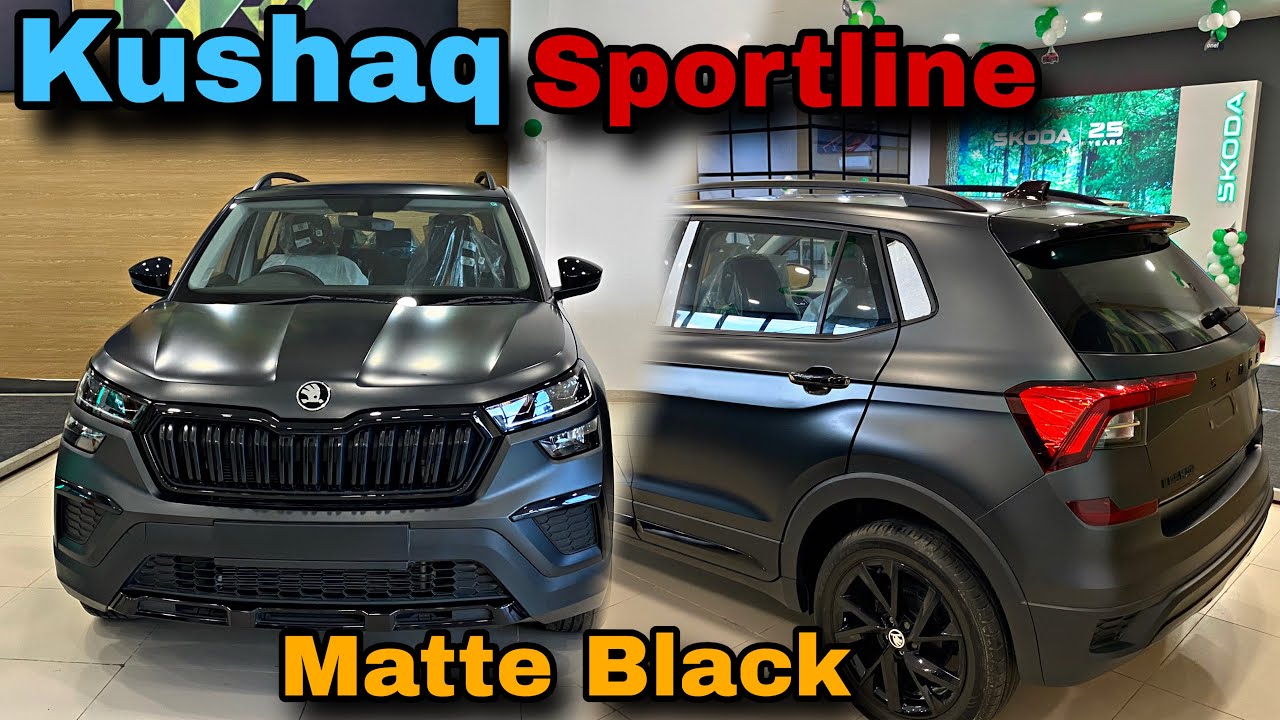 Skoda Kushaq Sportline Matte Black Colour 1.0 Tsi Full Walkaround review