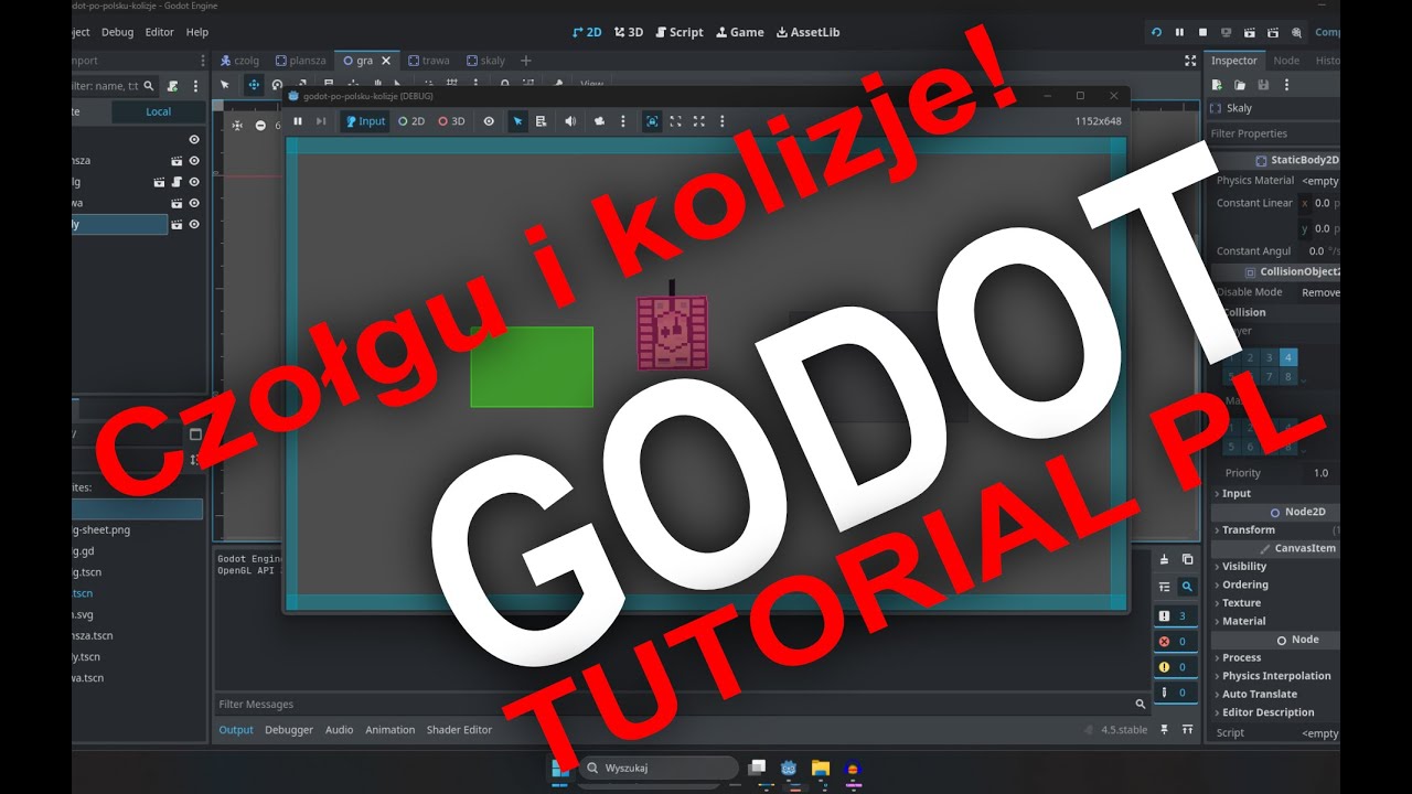 Godot tutorial po polsku 9 - kolizje (StaticBody2D, CharacterBody2D)