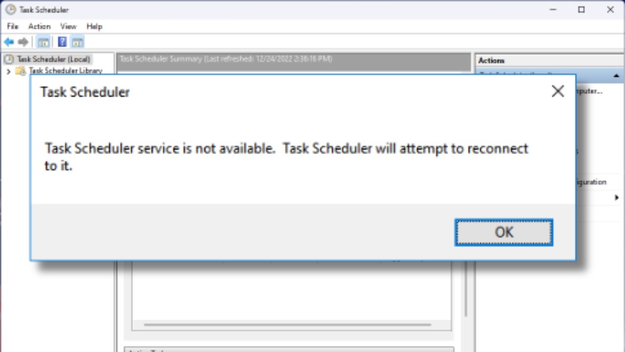 How To Fix Task Scheduler Service Is Not Available Error on Windows 11/10