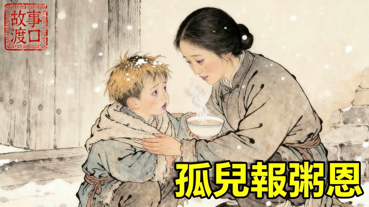 6嵗孤兒凍暈在墻角，寡婦心善，日日贈他一碗熱粥驅寒，15年後，一隊官兵帶著萬兩黃金停在她傢門前【故事渡口】#民間故事 #故事分享 #故事