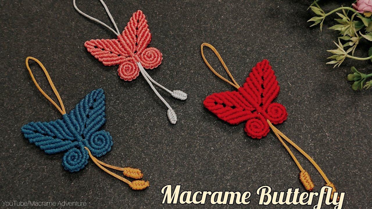DIY Handmade Macrame Butterfly | Macrame keychain making