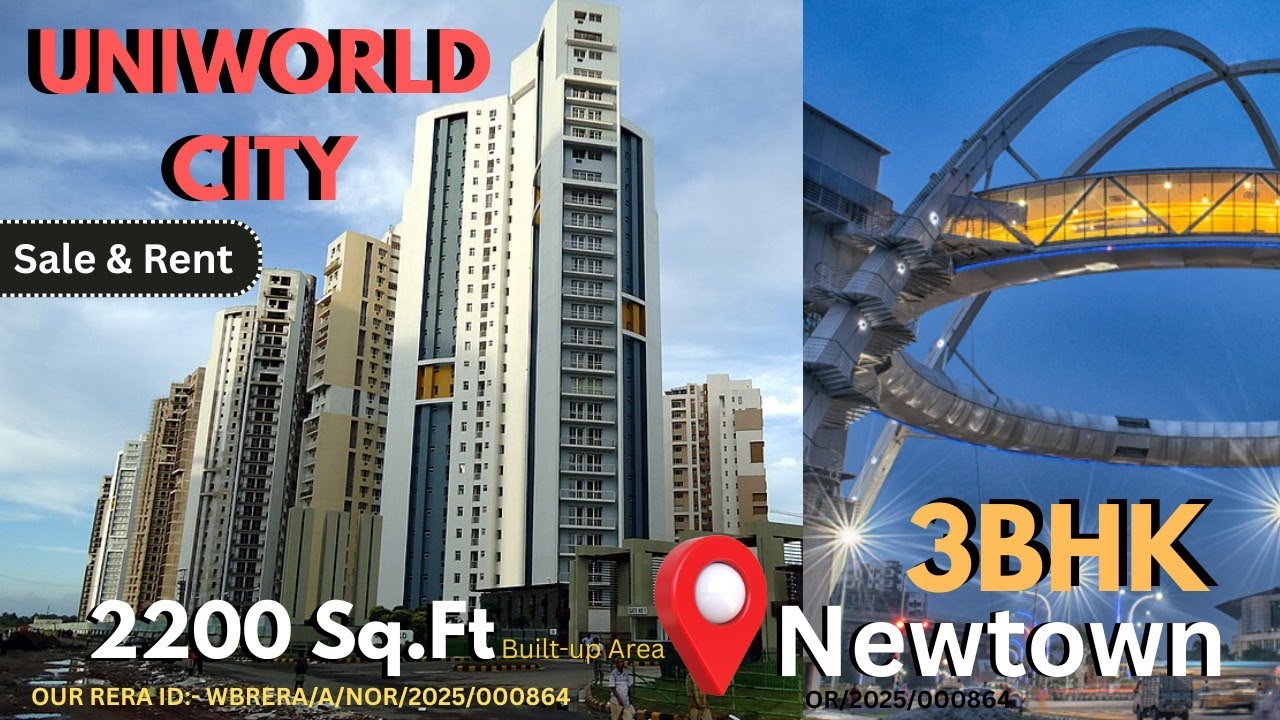 3bhk flat sale in Newtown । 3bhk flat at Uniworld City । Ready to Move flat in Newtown । Luxury flat