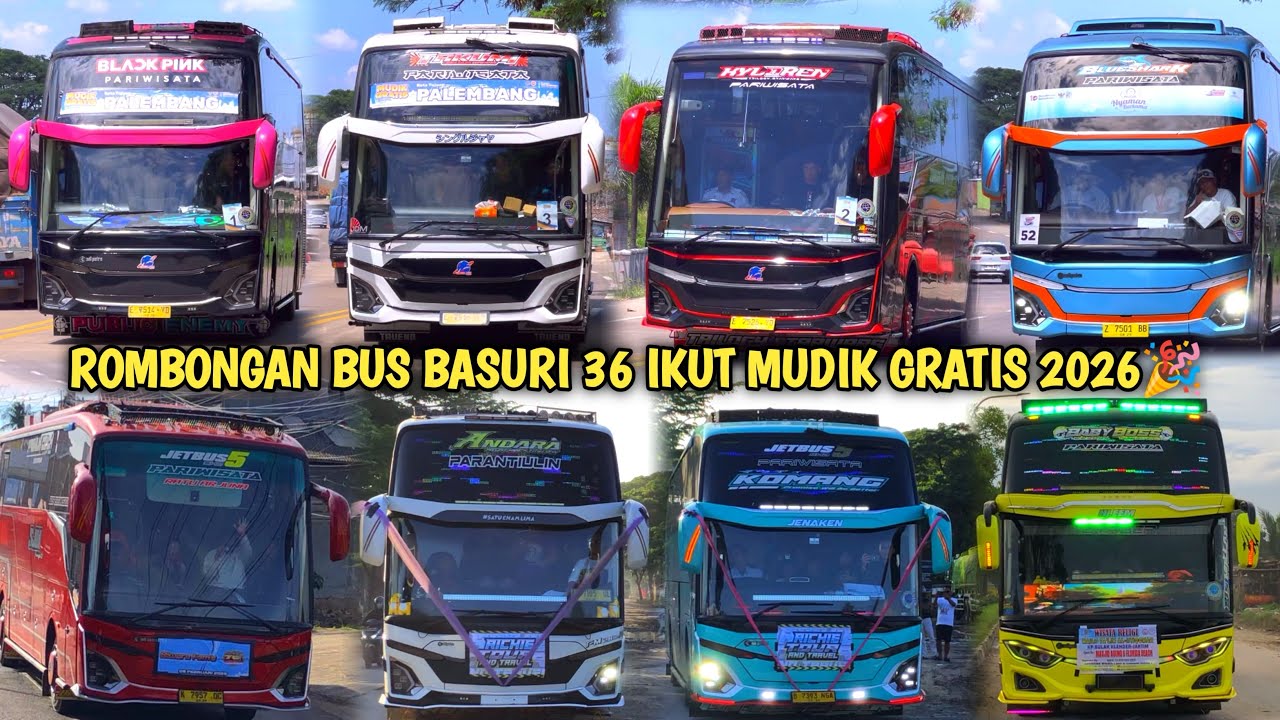 RAME FULL BUS TELOLET BASURI🥳 Hunting Bus Trip Mudik Gratis 2026👏