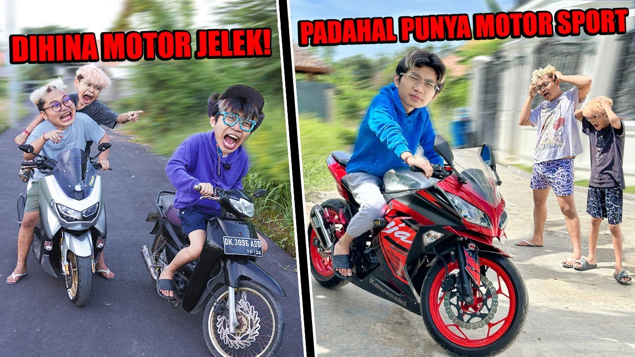 SELAMA INI DIHINA MISKIN KARNA MOTOR  JELEK TERNYATA DIA PUNYA MOTOR SPORT!!! DRAMA LUCU!!!