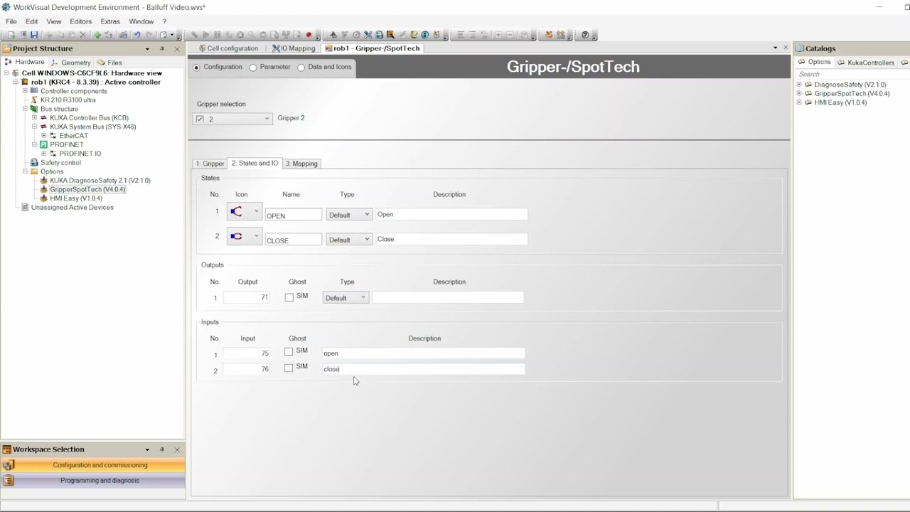 Configure Kuka Grippers in WorkVisual
