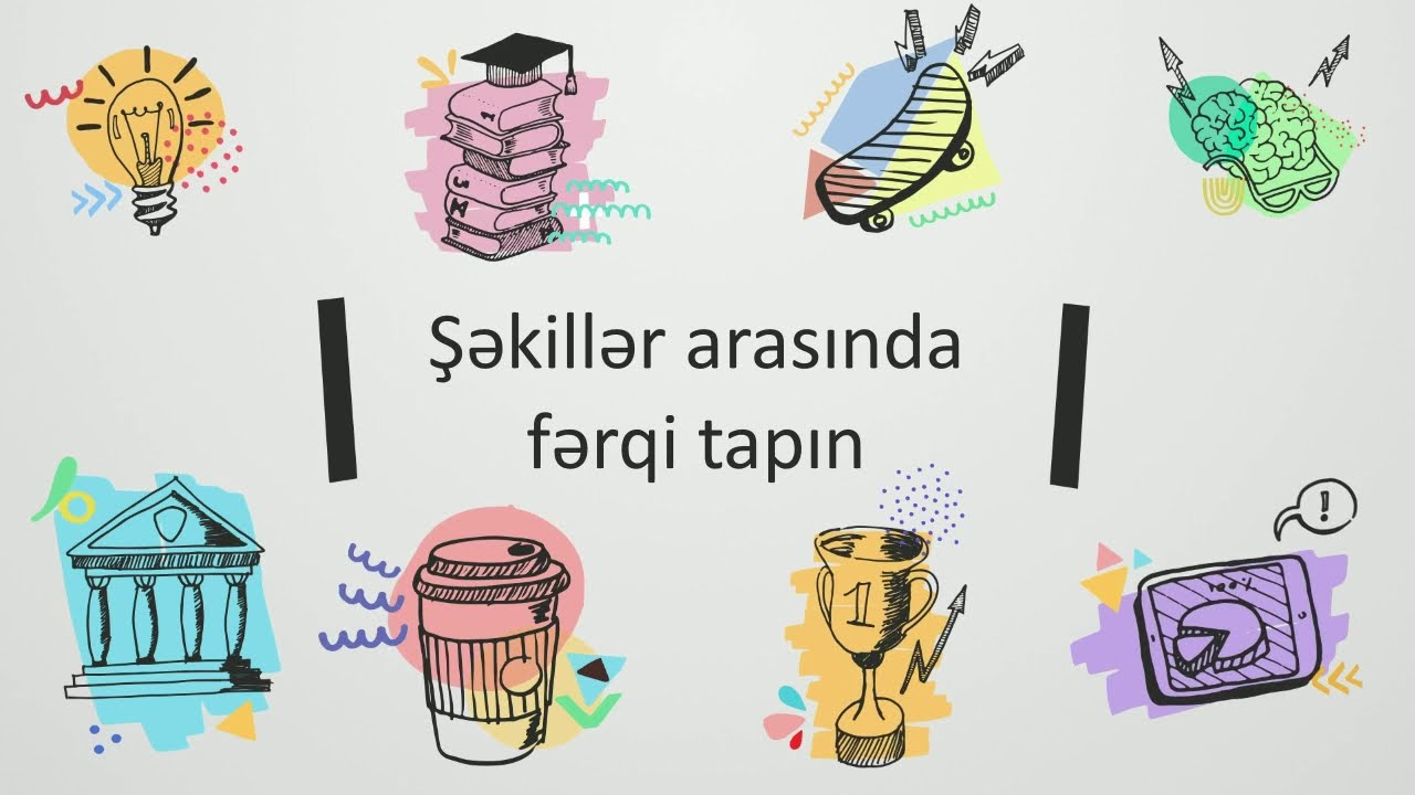 Şəkillər arasında fərqi tap oyunu, ferqli olani tap. Uşaqlar &uuml;&ccedil;&uuml;n məntiq oyunu.
