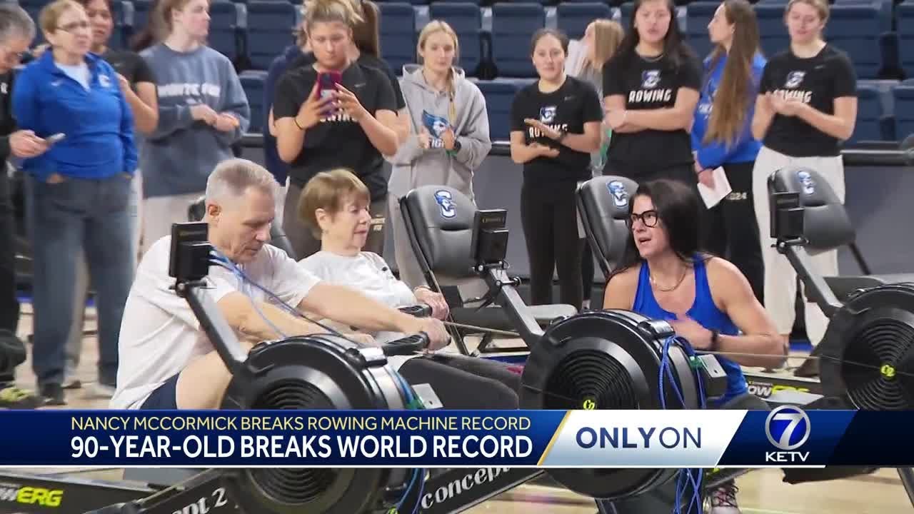 90-year-old Omaha woman sets world record on rowing machine