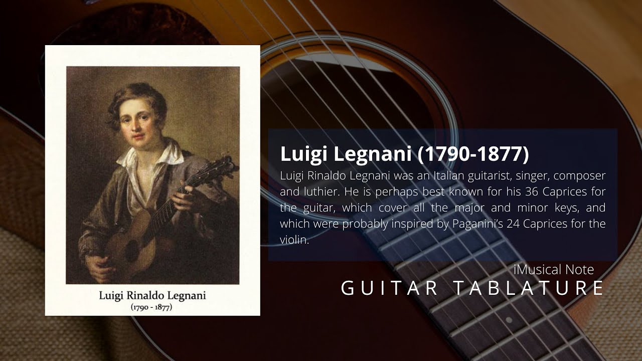 Guitar TAB - Luigi Legnani : Opus 20 No 2 Caprice  | Tutorial Sheet Lesson #iMn
