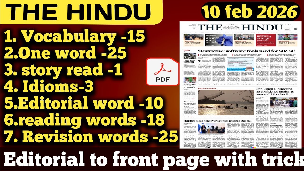 The hindu 10 feb 2026 vocabulary || hindu editorial analysis || daily vocabulary analysis 