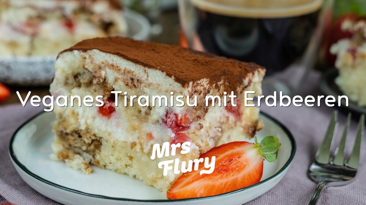 Veganes Tiramisu mit Erdbeeren