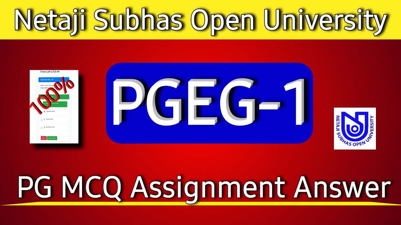 PGEG 1 Assignment Exam Answer 2022 | NSOU PGEG 1
