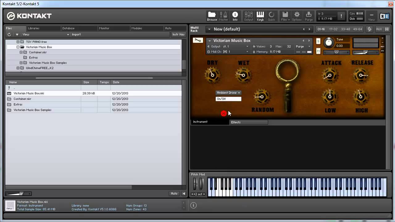 Free Download of Victorian Music Box by FrozenPlain - Review & Demo by VST Plugin Labs