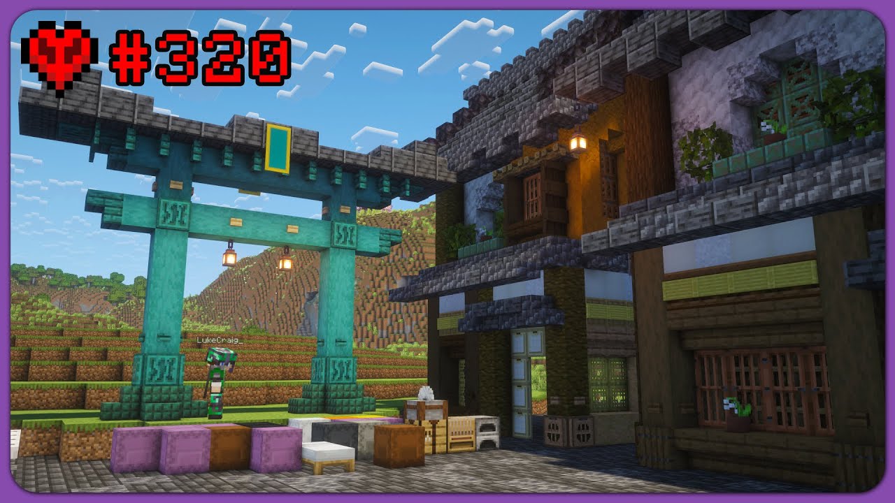 Working on the FIRST Street of my Japanese City (Minecraft Hardcore)
