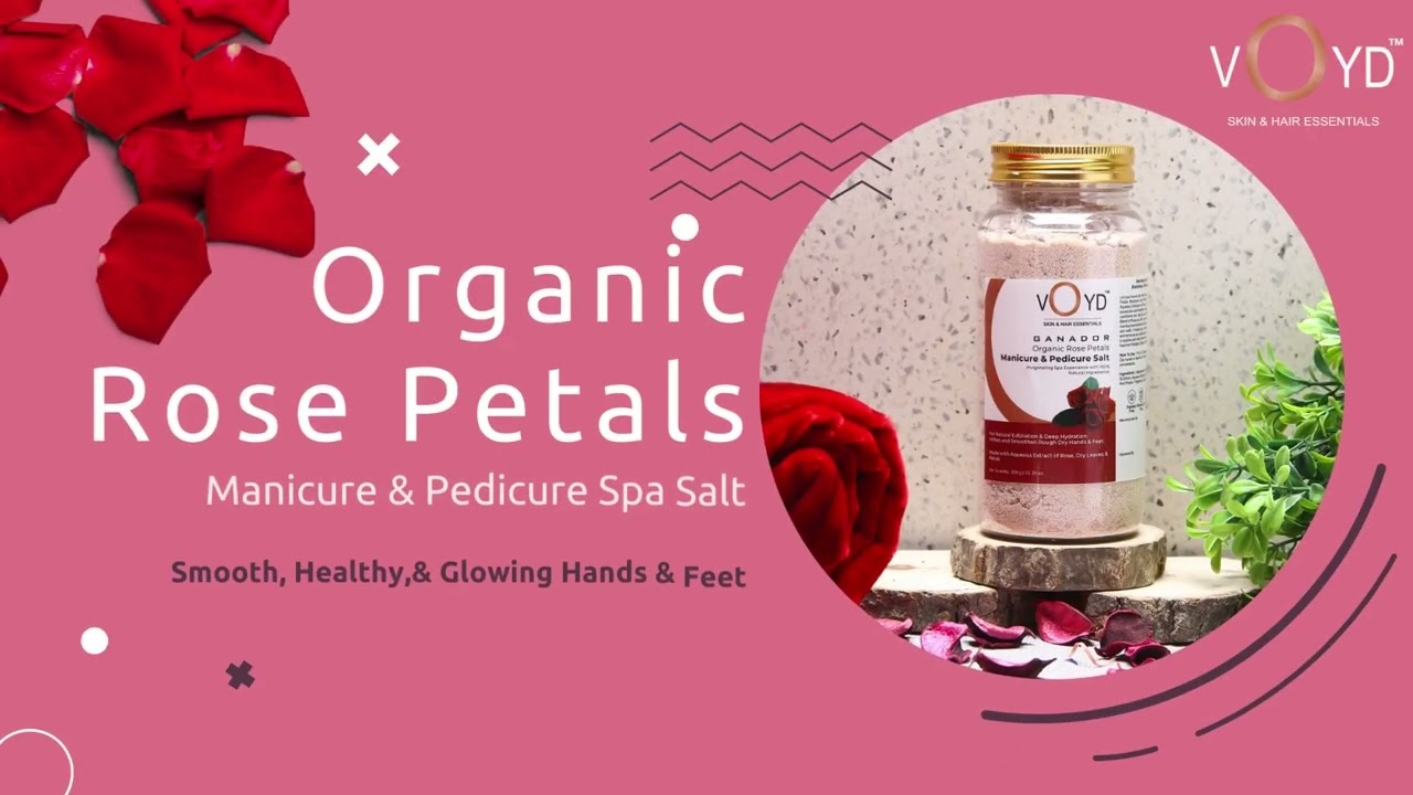 VOYD Rose Manicure Pedicure Spa Salt &ndash; Hand & Foot Care | Natural Exfoliation & Deep Hydration