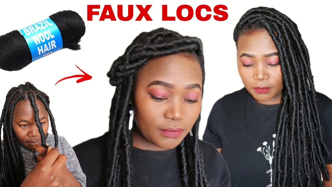 🔥 THE EASIEST FAUX LOCS Using Brazilian Wool/Yarn Only /DIY