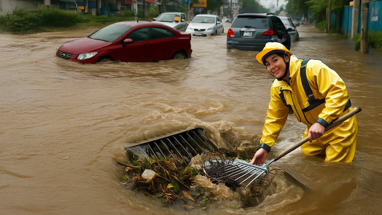 Street Flood Solved in Minutes with Drain Unclogging!
