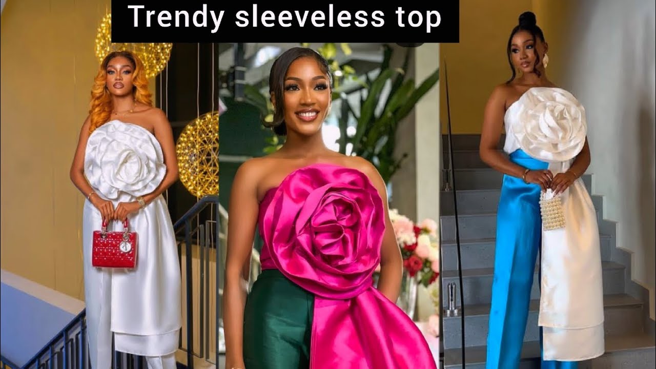 How to cut and sew a trendy sleeveless blouse with a flounce design. part1