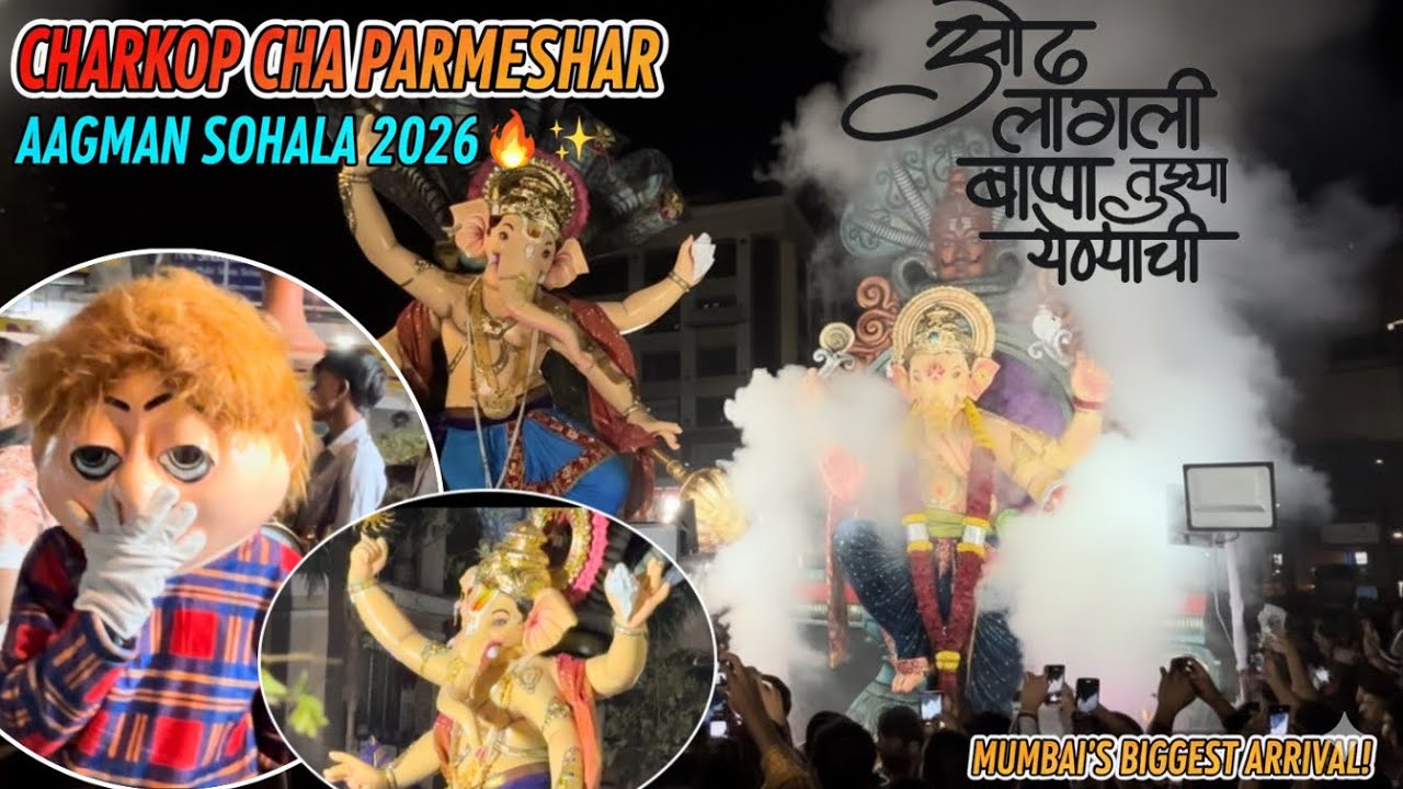 Charkop Cha Parmeshwar Vlog 🙏🏻|Most Majestic Ganpati in Charkop! 😍 | Full Tour ✌🏻#bappavlog 