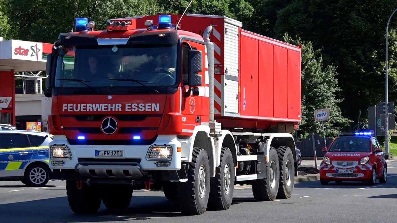 Werkstatt in Vollbrand! | Großeinsatz in Essen - Einsatzfahrten