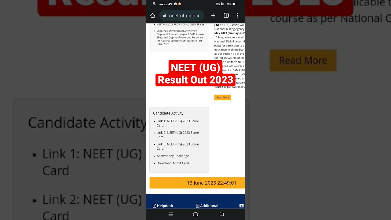 neet result 2023 | Neet UG Score Card Download Kaise kare #shorts