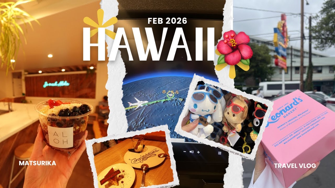 【ハワイVlog🌺】新婚旅行でまさかの雨続き☔それでも全力で楽しんだハワイ旅🏝️2026年2月