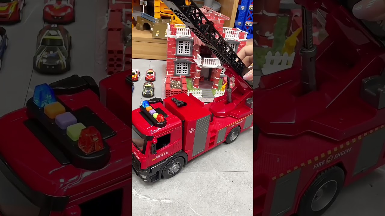 Bộ đồ chơi xe cứu hoả, c&ugrave;ng nhau dập tắt đ&aacute;m ch&aacute;y nh&agrave; d&acirc;n n&agrave;o? #toys #dochoitreem #xecuuhoa #review
