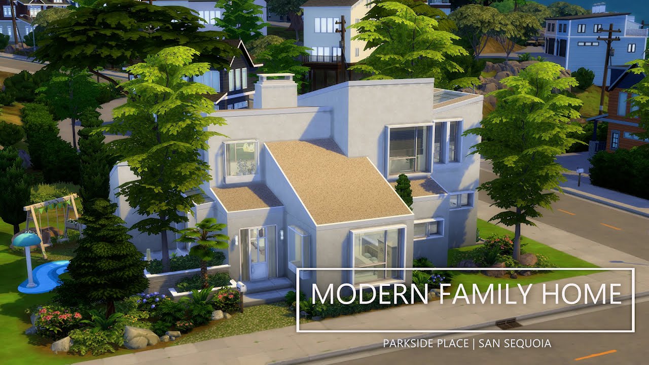 Modern Family Home in San Sequoia | The Sims 4 | Stop Motion Build | No CC