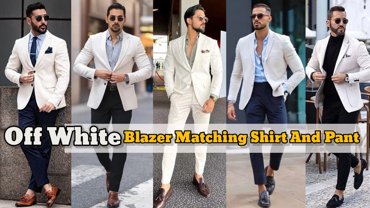 Off White Blazer Matching Shirt And Pant | Off White Blazer Combination | Off White Blazer Outfit