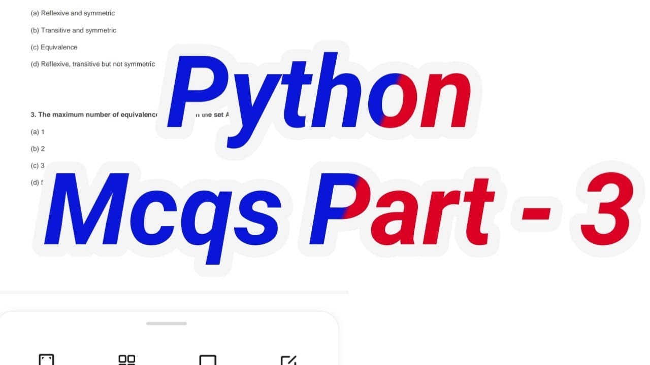 Python MCQ Part 3