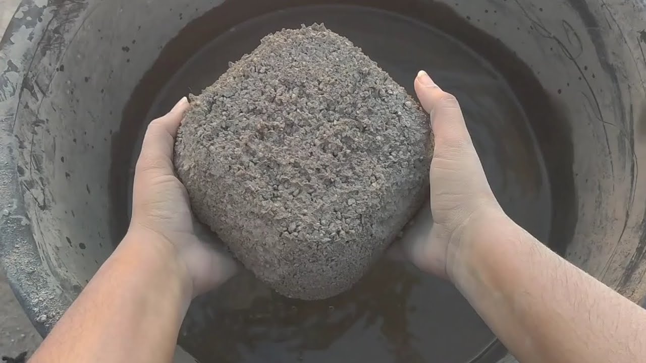 ASMR: Handmade gritty grey sand cement bombastic water + dry claypot crumbling/satisfying video 🤤🤤