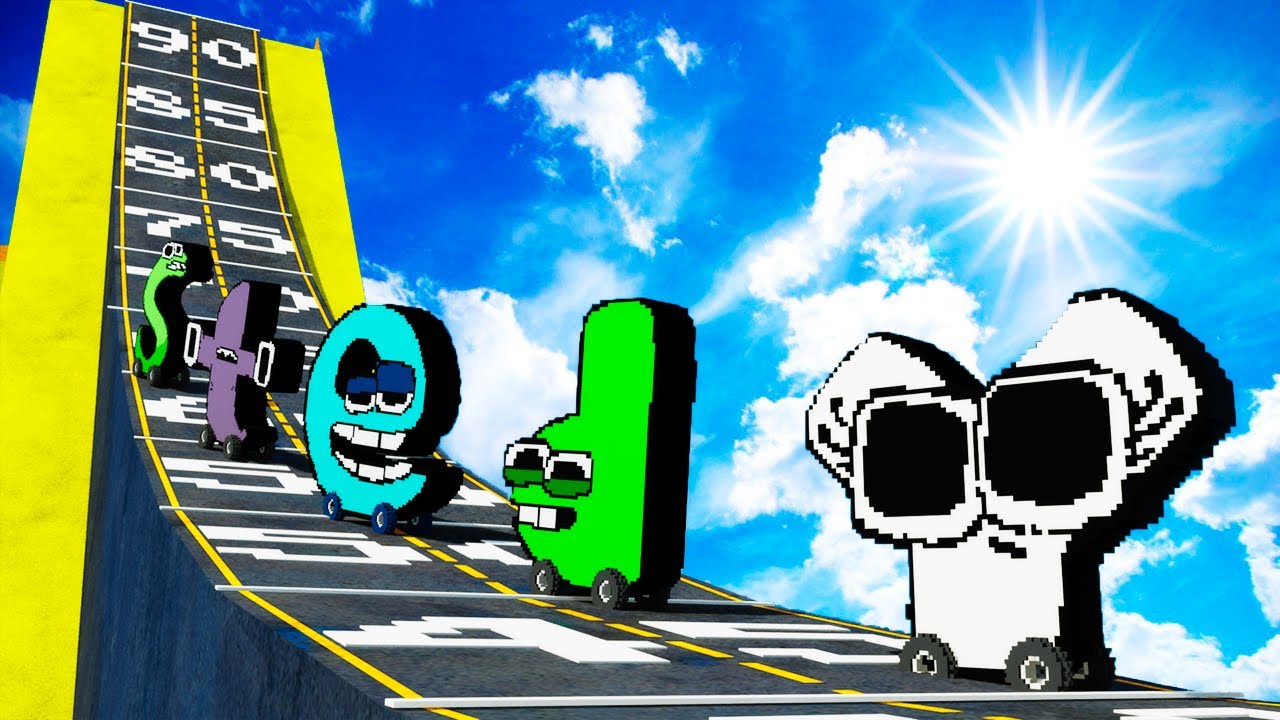 Lowercase ALPHABET LORE Cars a-z vs DANGEROUS SLOPE