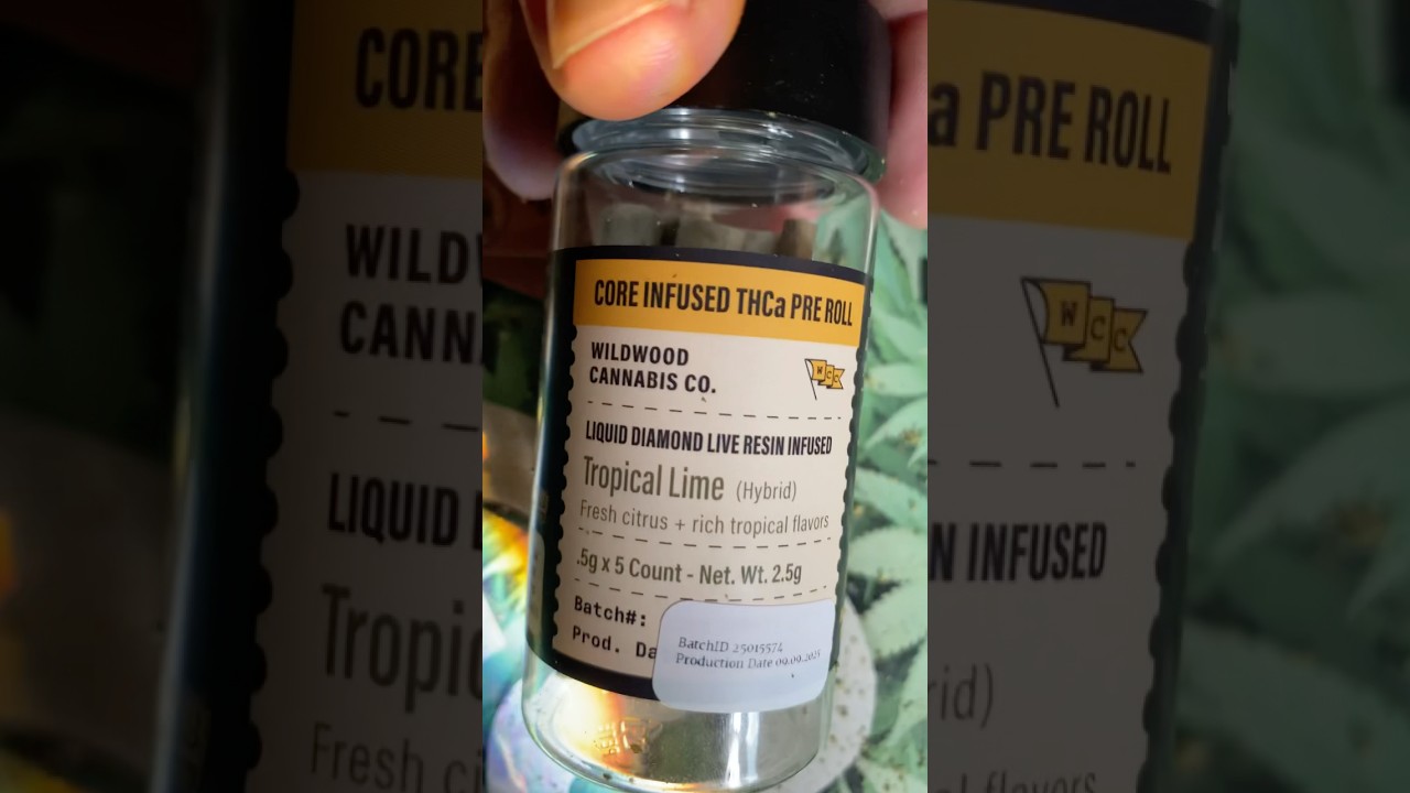 Tropical Lime core infused live resin pre rolls Wildwood Cannabis Co 🔥15% off in bio #shorts