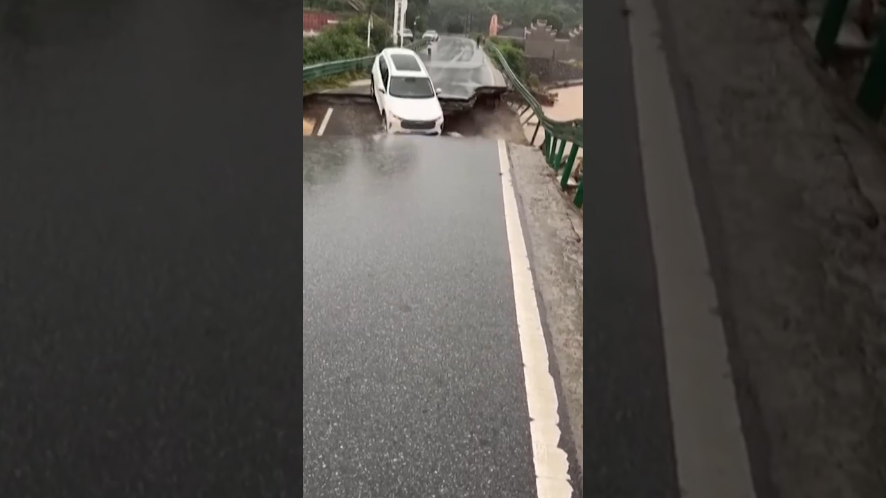 The Bridge Collapsed Under the Car!