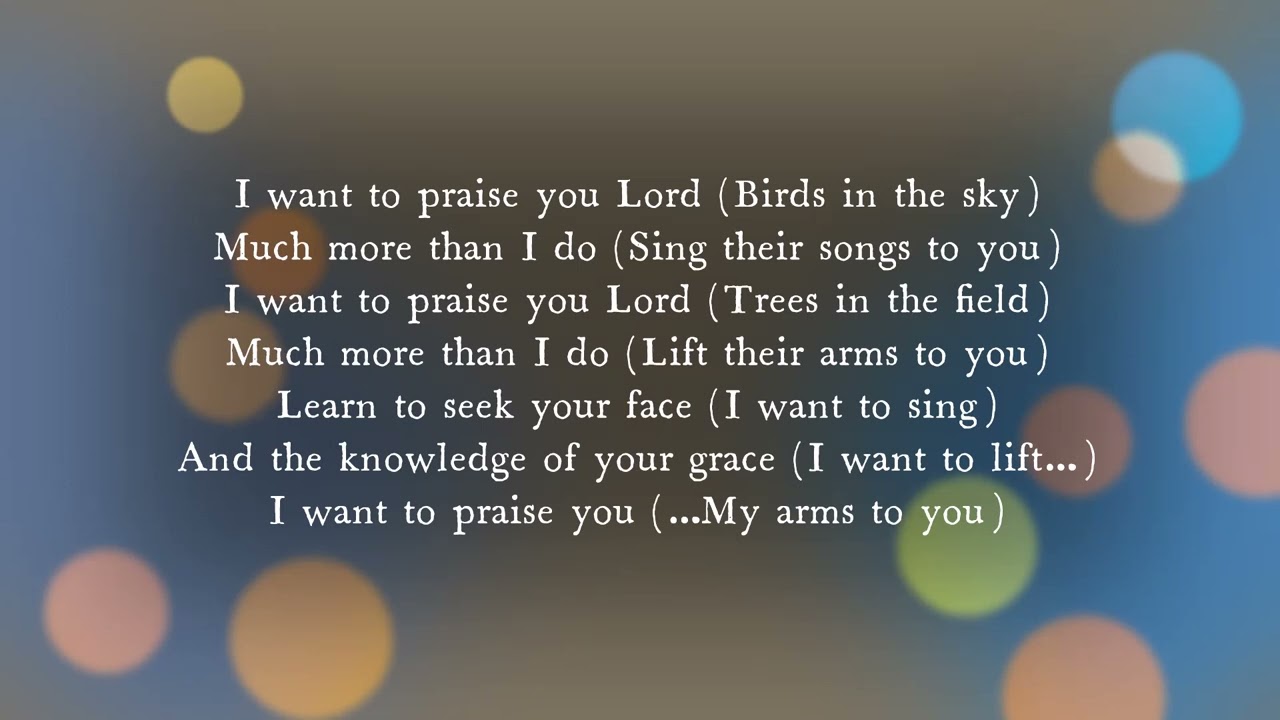 I want to praise you Lord