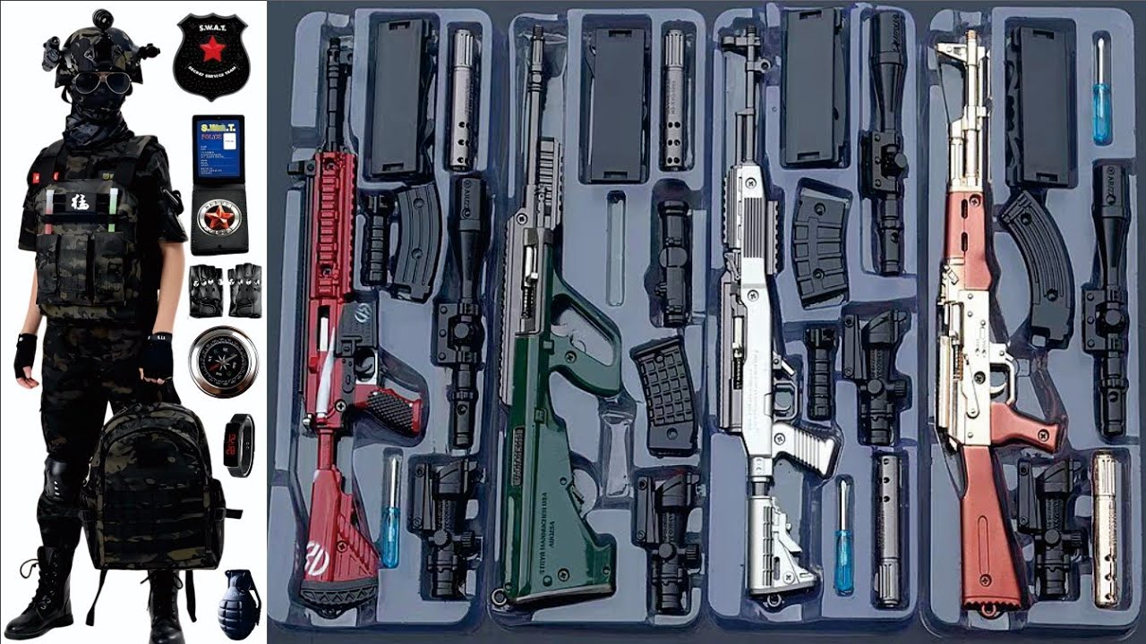 Special police common equipment unboxing, rifles, pistols,Automatic rifle, submachine gun, RPG