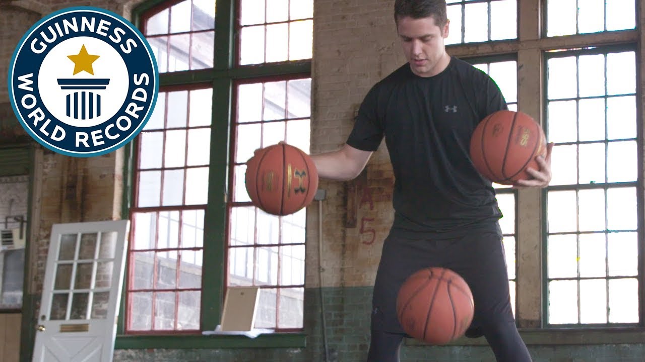 Most bounce juggles in one minute (basketballs) - Guinness World Records