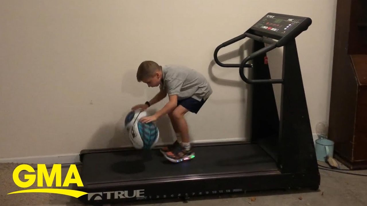 Georgia kid impressively dribbles basketballs on a treadmill l GMA