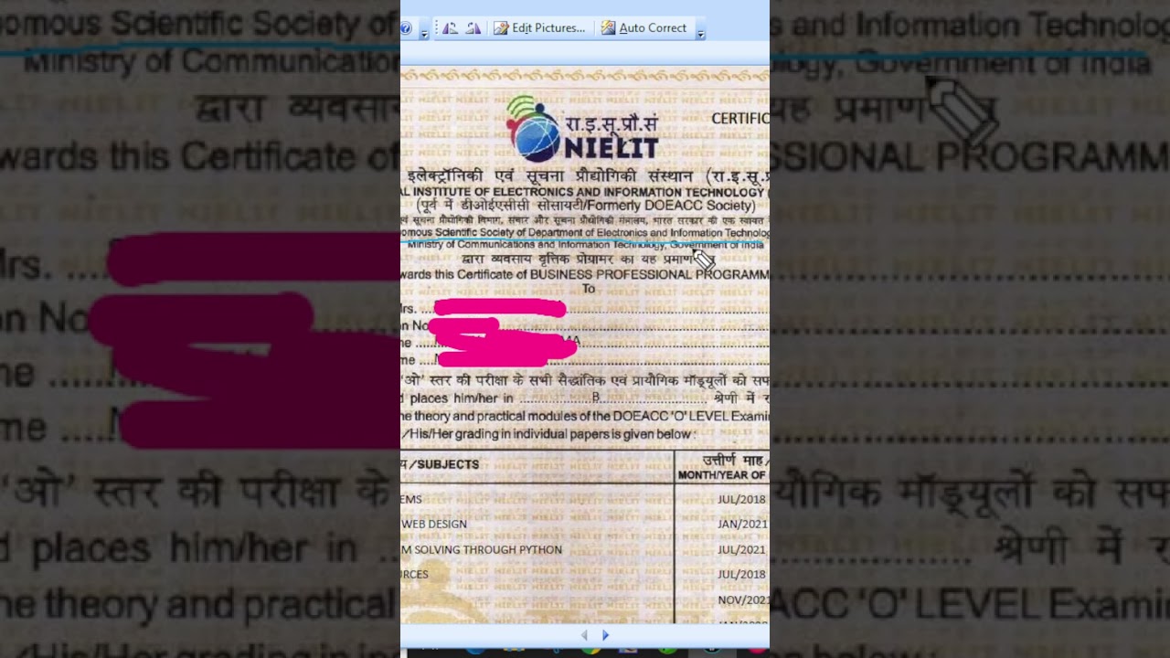 O Level New Certificate, O level certificate download, #education #nielitolevel #computertraining