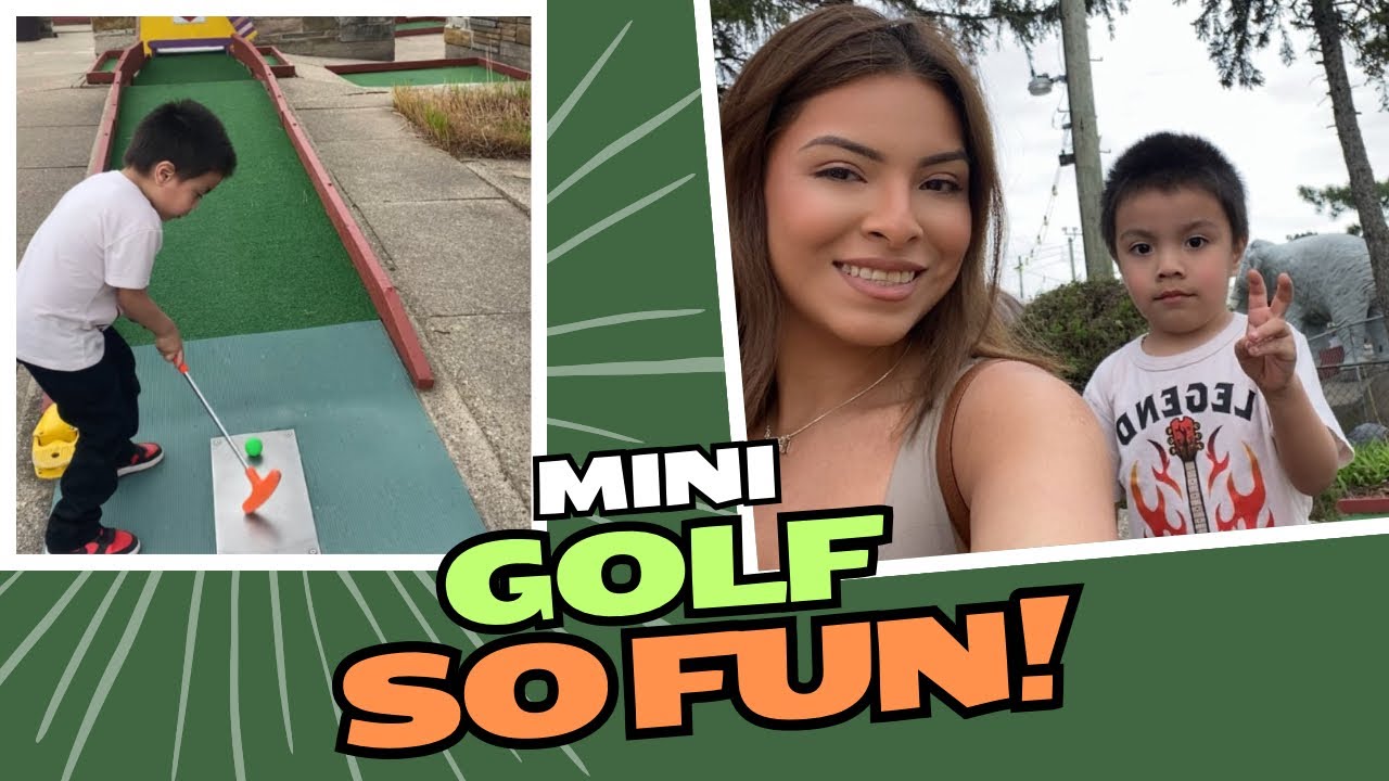Damian’s first mini golf course ⛳️😀