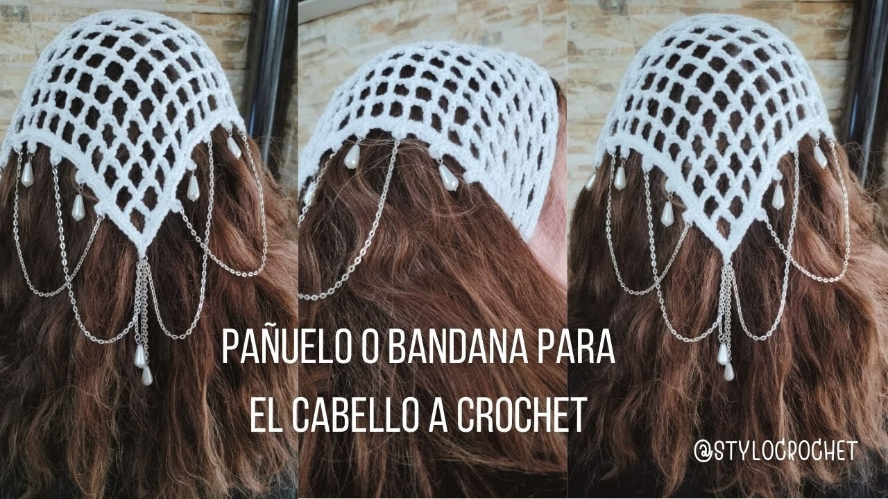Bandana/Pañuelo a crochet, muy fácil de tejer, paso a paso