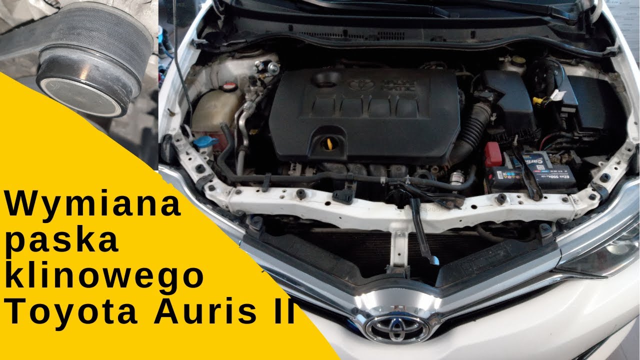 Toyota Auris II 1.6 Valvematic - wymiana paska klinowego. Serpentine belt replacement.
