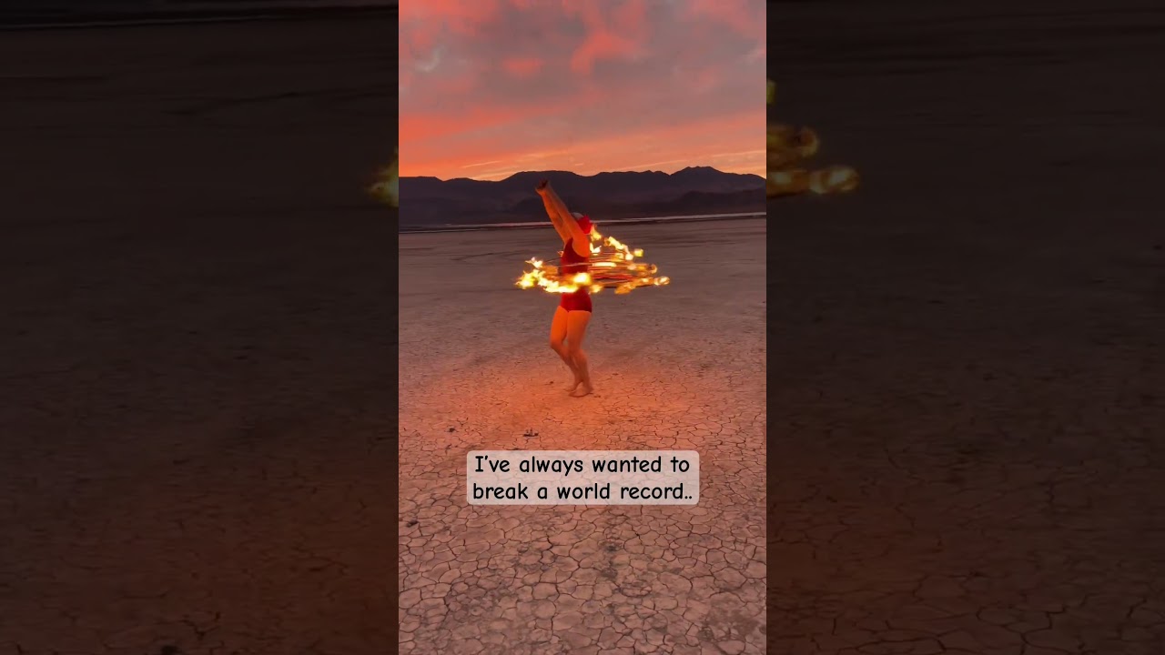 I broke a Guinness World Record! 🔥| Most Fire Hula Hoops Spun Simultaneously with 8 Fire Hoops.
