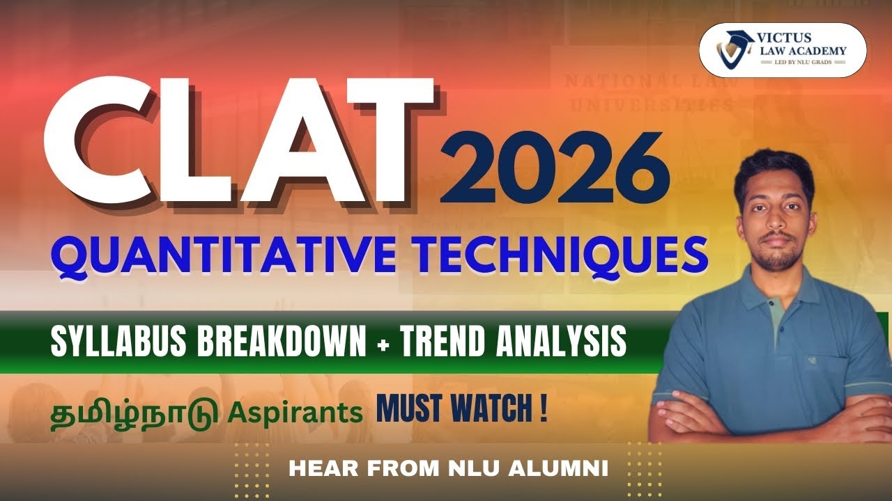 CLAT Quantitative Techniques | Syllabus + Trend Analysis #clat2026 @VictusLawAcademy-CLATCoaching