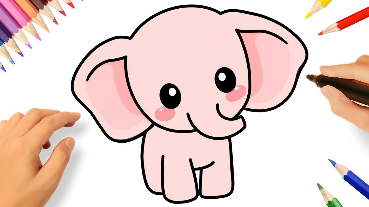 COMMENT DESSINER UN ÉLÉPHANT KAWAII FACILEMENT 🐘💟