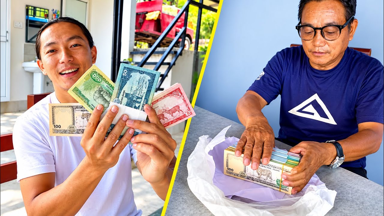 Dashain ko dakchhina ko laagi naya KatKate note haru Datfhat garera Dad lai handover. 😁