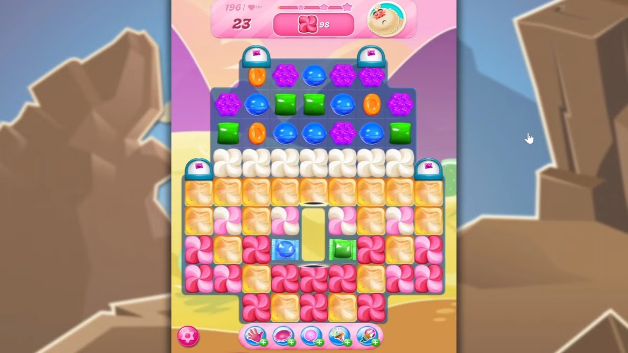 Candy Crush Saga LEVEL 196 NO BOOSTERS (new version)🐟☑️